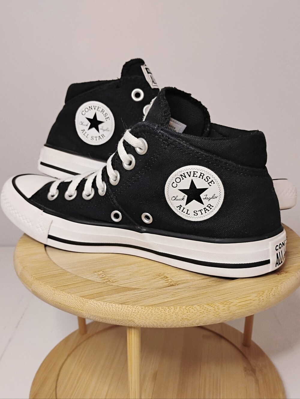 Converse Women's Chuck Taylor All Star  Black Mid-High Shoes - Picture 7 of 7